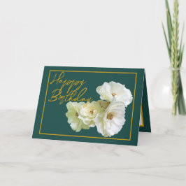 Gorglig Chic Vit ros Blommigt Bouquet Birthday Kort