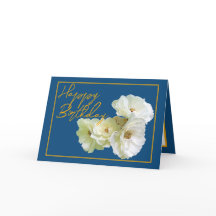 Gorglig Chic Vit ros Blommigt Bouquet Birthday