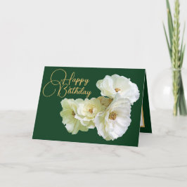 Gorglig Chic Vit ros Blommigt Bouquet Birthday Kort