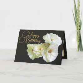 Gorglig Chic Vit ros Blommigt Bouquet Birthday Kort