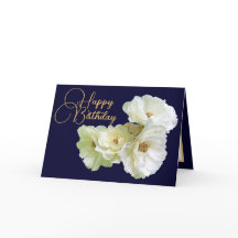 Gorglig Chic Vit ros Blommigt Bouquet Birthday