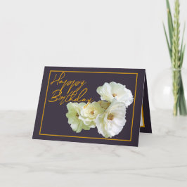 Gorglig Chic Vit ros Blommigt Bouquet Birthday Kort
