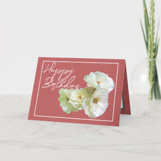 Gorglig Chic Vit ros Blommigt Bouquet Birthday Kort