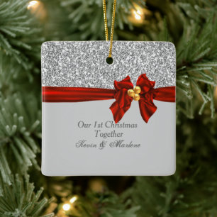 Gorglig första jul tillsammans Ornament Bling