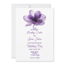 Gorglig inbjudan till Lila Flower Wedding