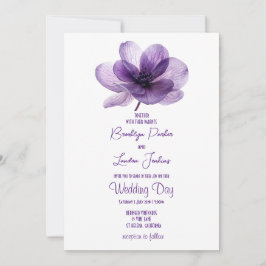 Gorglig inbjudan till Lila Flower Wedding