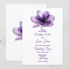 Gorglig inbjudan till Lila Flower Wedding