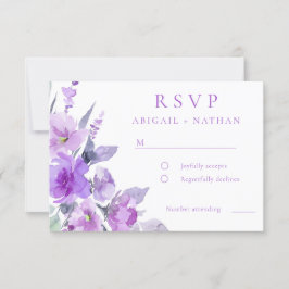 Gorglig Lila Lavender Blommigt Bröllop OSA Kort
