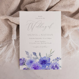 Gorglig Lila Lavender Violet Blommigt Bröllop Inbjudningar