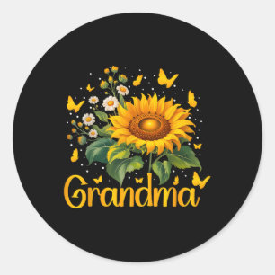 Gorglig mormdagskorgen Solrosblomma Gra Runt Klistermärke