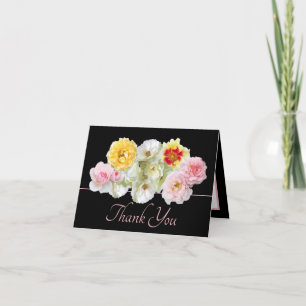 Gorglig Multifärgad Ro Blommigt Bouquet Tack Kort
