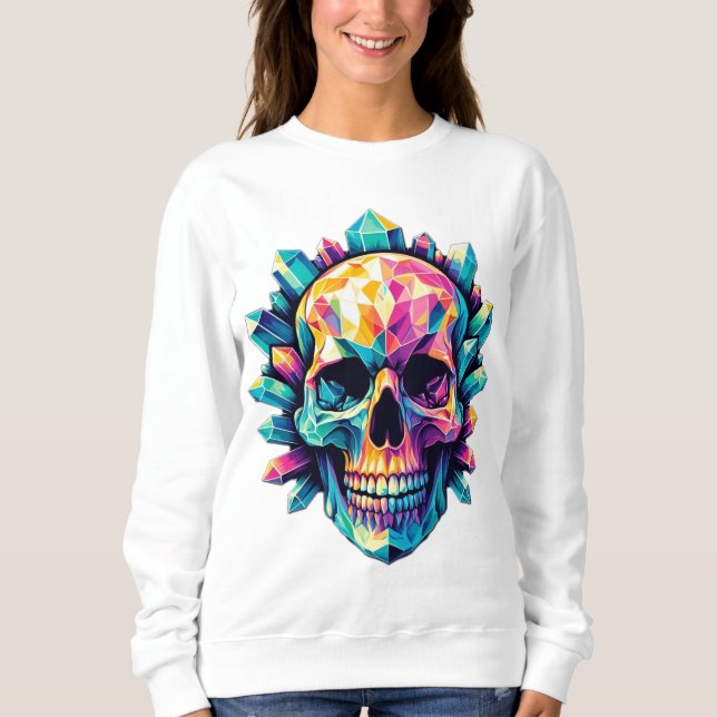Gorglig och färgstark Crystal Skull-tröja T Shirt (Framsida)