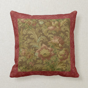 Gorglig Old World Antique Blommigt Faux Struktur Kudde