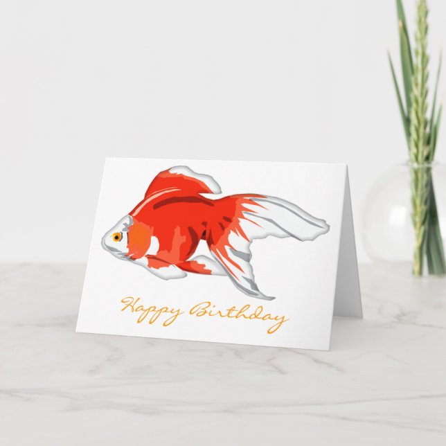 Gorglig Orange Goldfish Birthday Kort (Framsida)