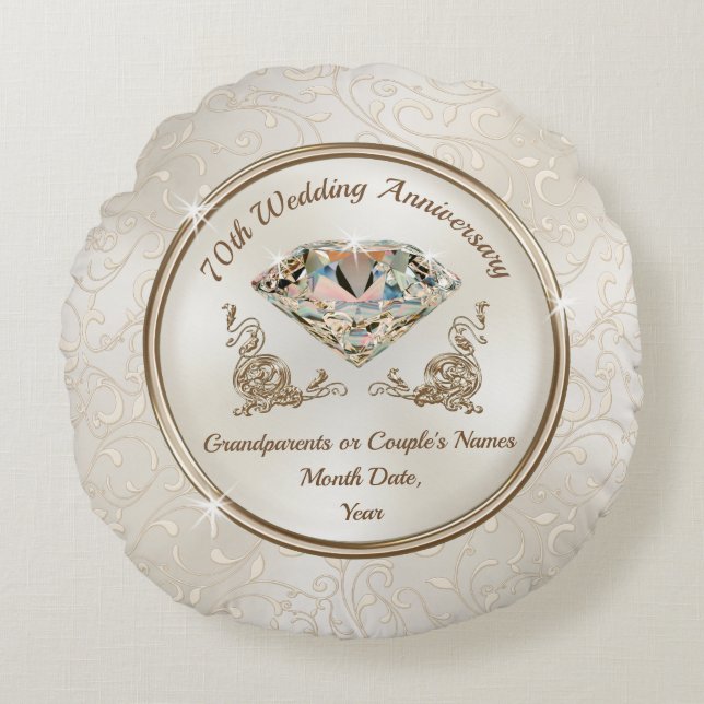 Gorglig Personlig - 70-årsjubiléet Rund Kudde (Framsidan)