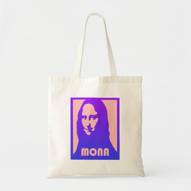 Gorglig pop Art Stil Mona Lisa Print- Tote Tygkasse (Framsidan)
