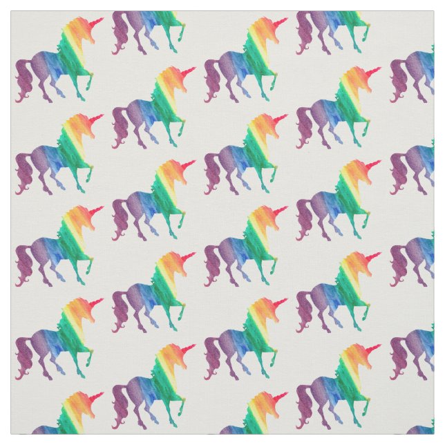 Gorglig regnbågsfärgad Unicorn Silhouette Tyg (Provkarta)