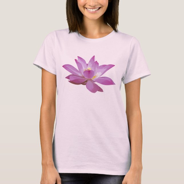 Gorglig Rosa Lotus Flower Fullt Bloom T Shirt (Framsida)