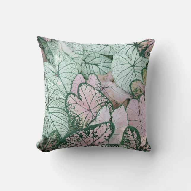Gorglig Rosa och Grönt Plant Pillow Kudde (Framsida)