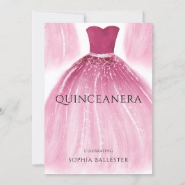 Gorglig  Rosa Quinceanera Dress Gown Party Inbjudningar