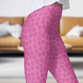 Gorglig Shock rosa och Rosa Polka Dot Mönster Leggings