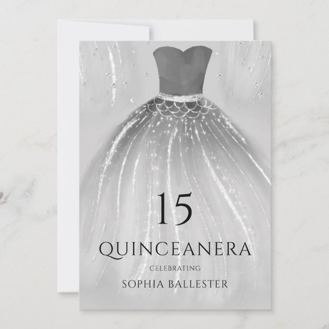Gorglig Sjöjungfru Dress Quinceanera Party Inbjudningar (Framsida)
