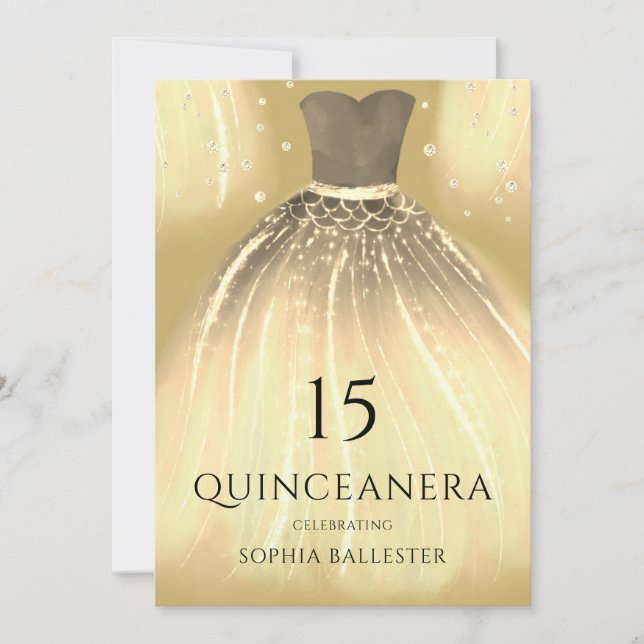 Gorglig Sjöjungfru Dress Quinceanera Party Inbjudningar (Framsida)