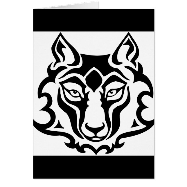 Gorglig Varg och Vild Hälsningskort (Framsidan)