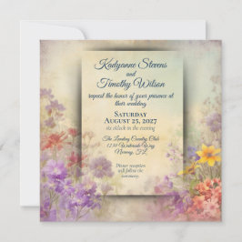 Gorglig Vild Flowers Elegant bröllop Inbjudningar