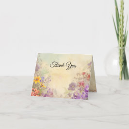 Gorglig Vild Flowers Elegant bröllop Tack Kort