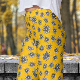 Gorgligt Amber Orange Mandela Mönster Leggings