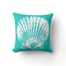 Gorgligt Aqua med White Seashell Burlap-utseende
