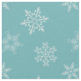 Gorgligt blått Snöflingor jul Mönster Tyg
