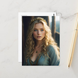 Gorgligt blond Princess med Blue Ögon Vykort