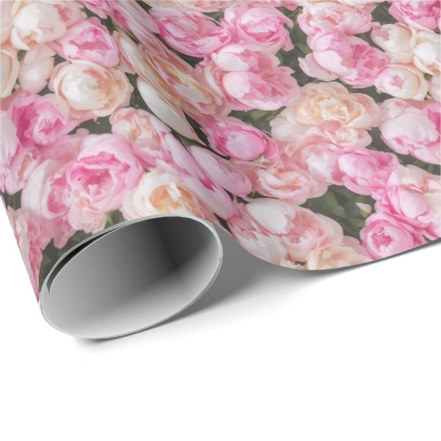 Gorgligt Blushing Ro Gift Wrap Presentpapper (Rullad Hörn)