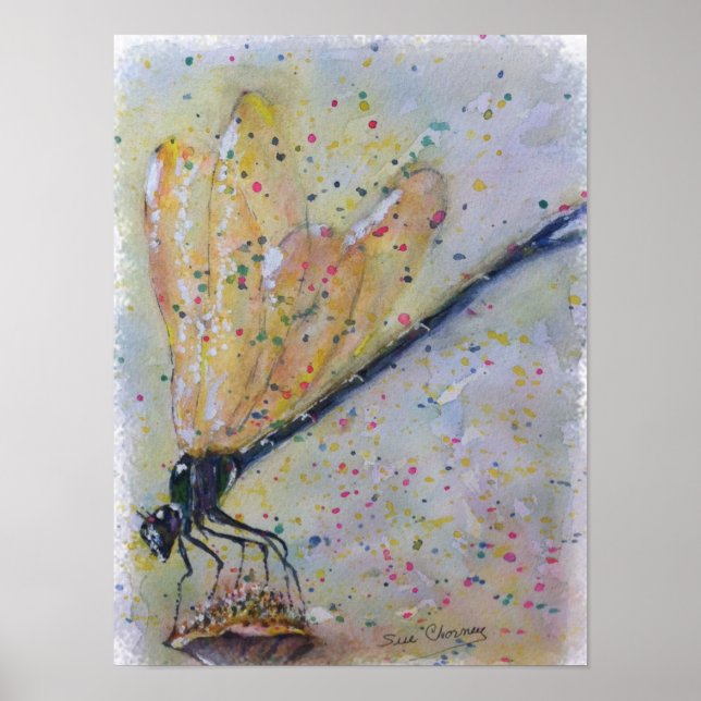 Gorgligt glowing Dragon Fly Poster (Framsidan)
