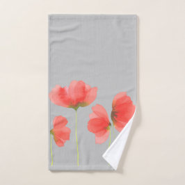 Gorgligt grått- och rött blommigt-badställ