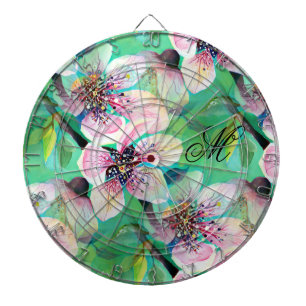 Gorgligt japanskt Sakura Cherry Träd Monogram Darttavla