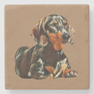 Gorgligt målat Dachshund Marble Underlägg