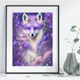 Gorgligt Poster av Lilac Mysterious Fox Editable