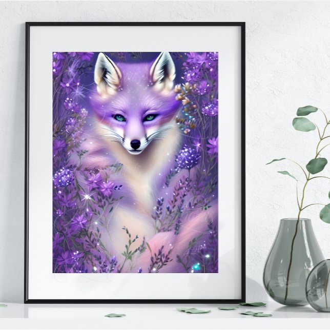 Gorgligt Poster av Lilac Mysterious Fox Editable (Skapare uppladdad)