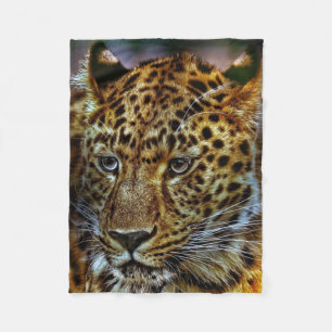 Gorgligt stort kattleopard fleecefilt
