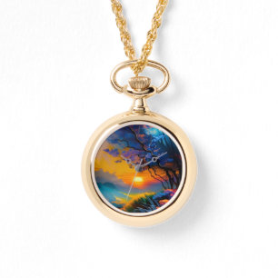 Gorgligt Sunrise över damm Armbandsur