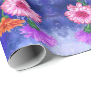 Gorgligt tre Färg-Gerberas - Miged Teckning Art Presentpapper