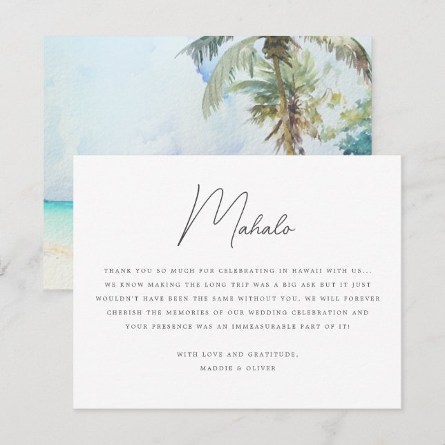 Gorgligt Tropical Beach Wedding - tackkort Inbjudningar (Fram/baksida)