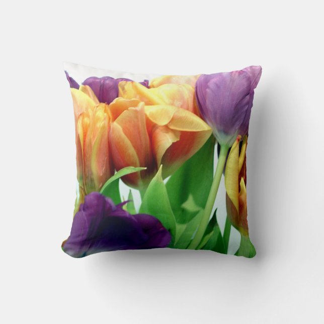 Gorgligt tulips Bouquet Kudde (Framsida)