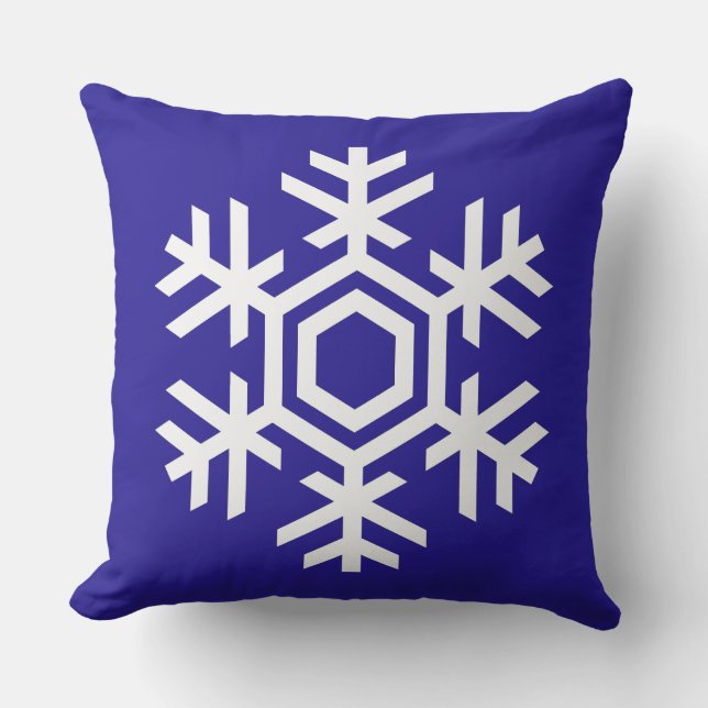 Gorgoeus Winter Blue White Snowflake-jul Kudde (Framsida)