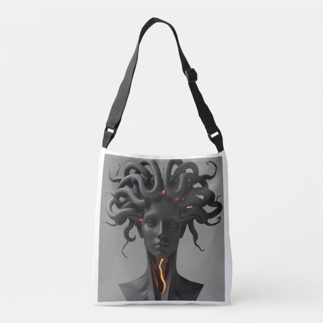 Gorgon Abstract Graphite Tote Bag Axelväska (Baksida)