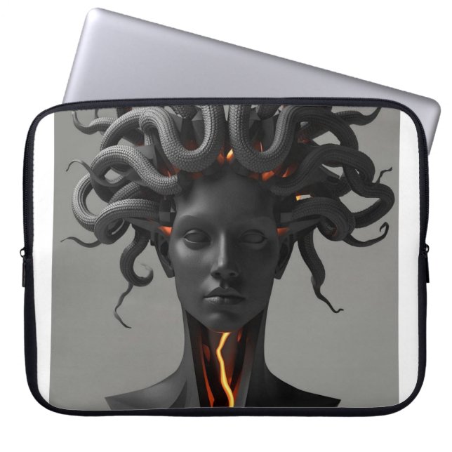 Gorgon Geometric Graphite Laptop Sleeve (Framsidan)