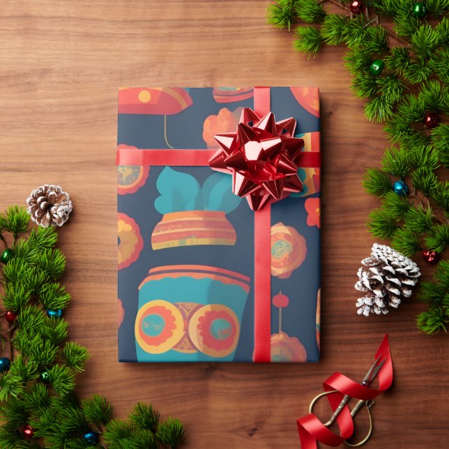 Gorgon Retro Colorful Personlig Mönster Presentpapper (Julgåva)
